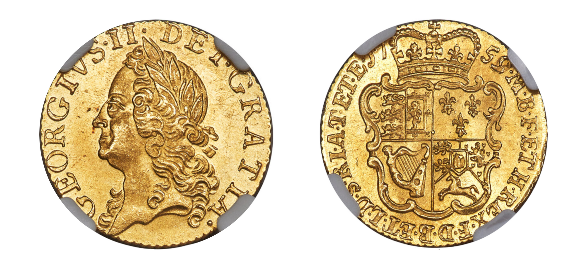 George II gold 1/2 Guinea 1759 MS65 NGC, KM587, S-3685, EGC-660 - Hard Asset Management, Inc