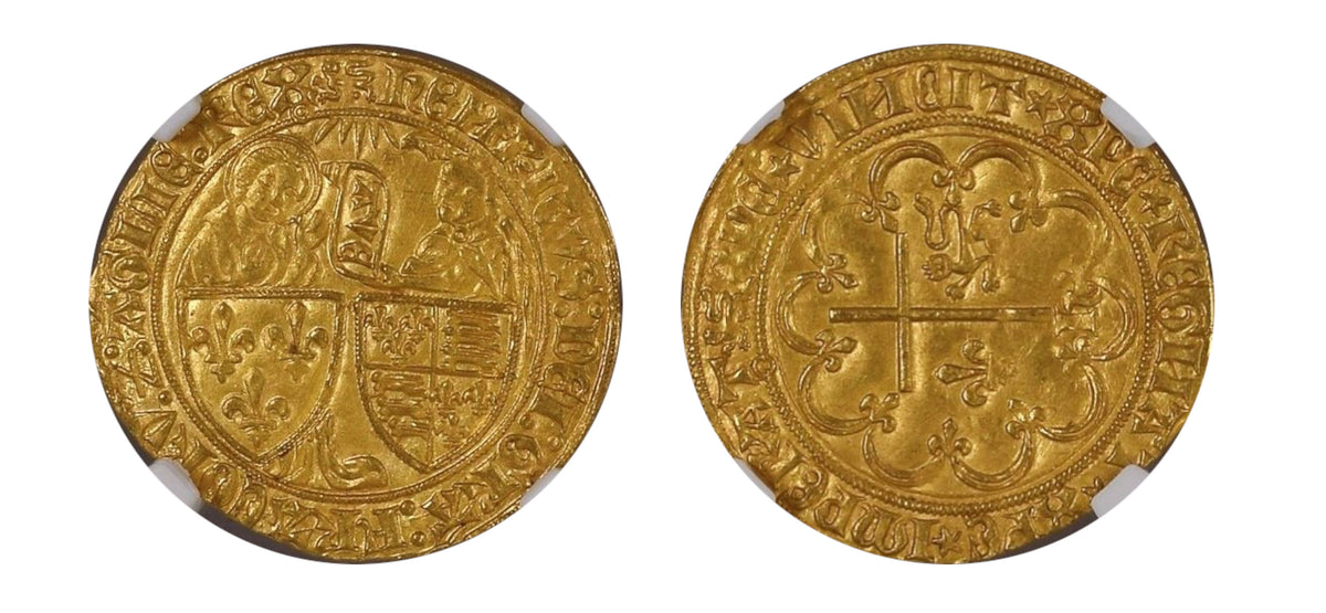 1422-1450-France (Rouen) Gold Salut D'or Henry VI NGC MS 62 LM - Hard Asset Management, Inc