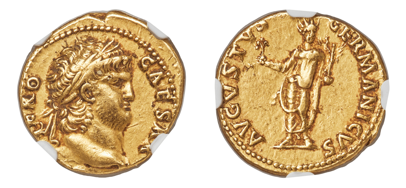 54-68 AD Nero as Augustus, AV aureus NGC Ch XF 4/5 - 3/5 - Hard Asset Management, Inc