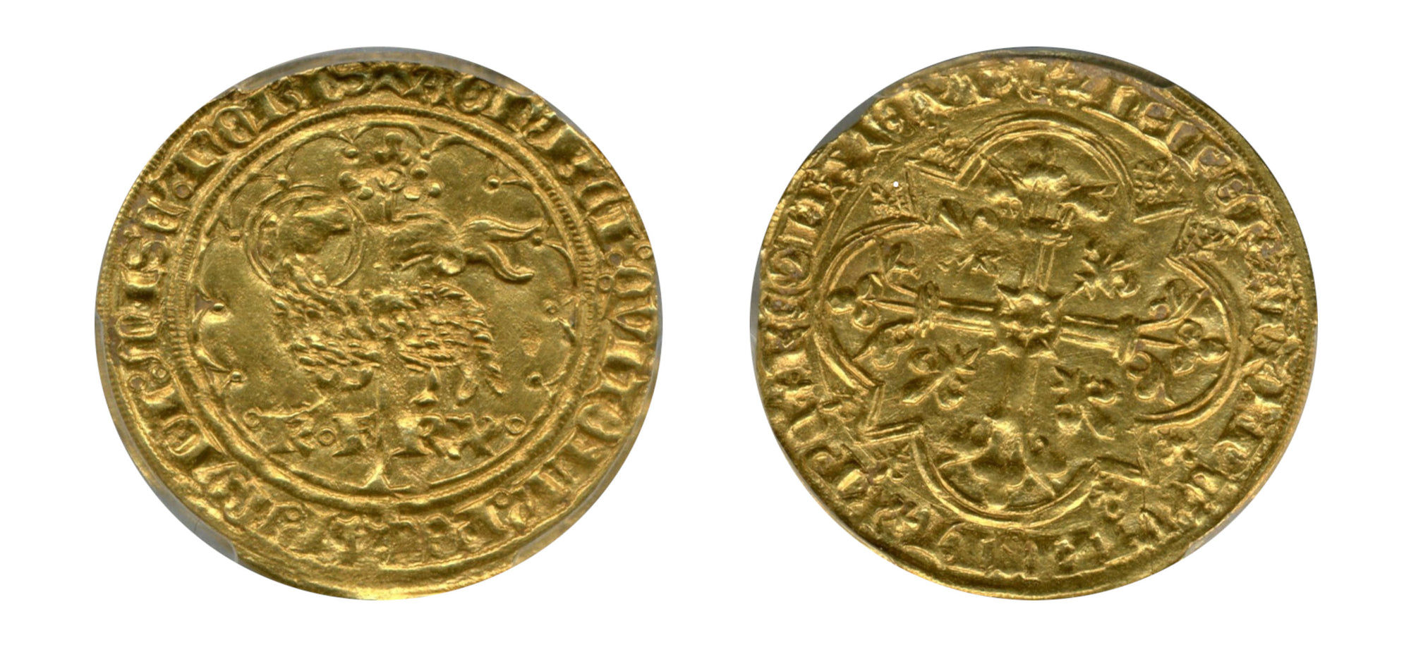1380-1422 France (Angers) Gold A.D'OR, Charles VI PCGS AU 58 LM - Hard Asset Management, Inc