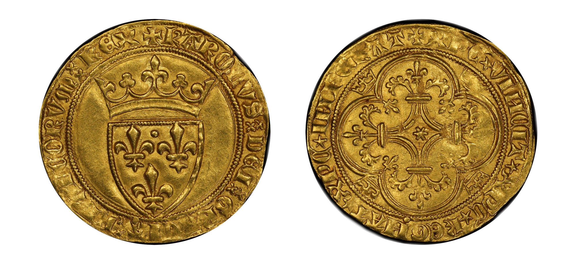 1380-1422-France (Toumai) Gold ECU'OR     Charles VI PCGS MS 62 LM - Hard Asset Management, Inc