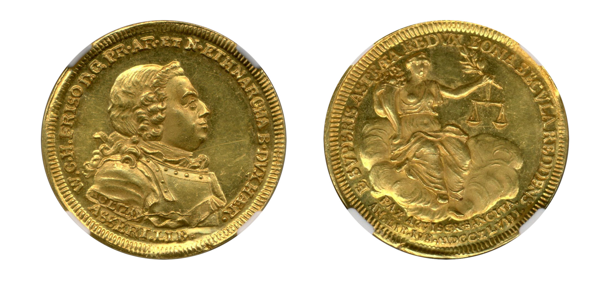 1748 Gold Medal, Peace Centennial NGC MS 63 WG - Hard Asset Management, Inc