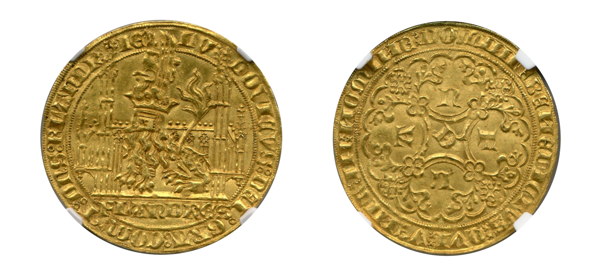 1346-1384-Belgium (Flanders) Gold Lion D'Or    Louis II De Male NGC MS 65 - Hard Asset Management, Inc
