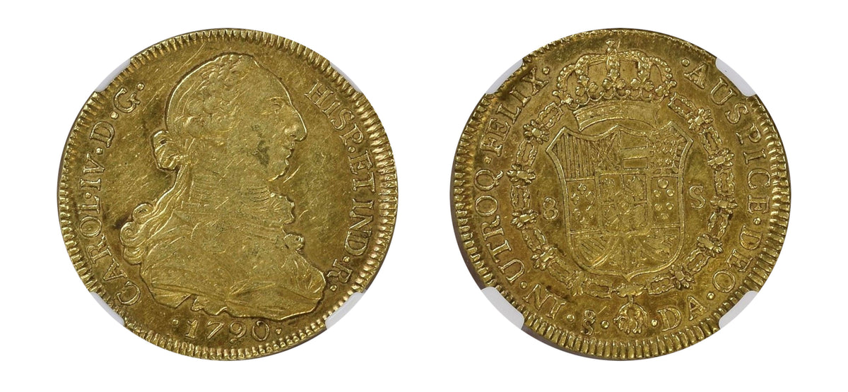 1790 Gold 8 Escudos NGC AU 55 WG - Hard Asset Management, Inc