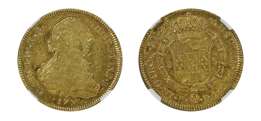 1790 Gold 8 Escudos NGC AU 55 WG - Hard Asset Management, Inc