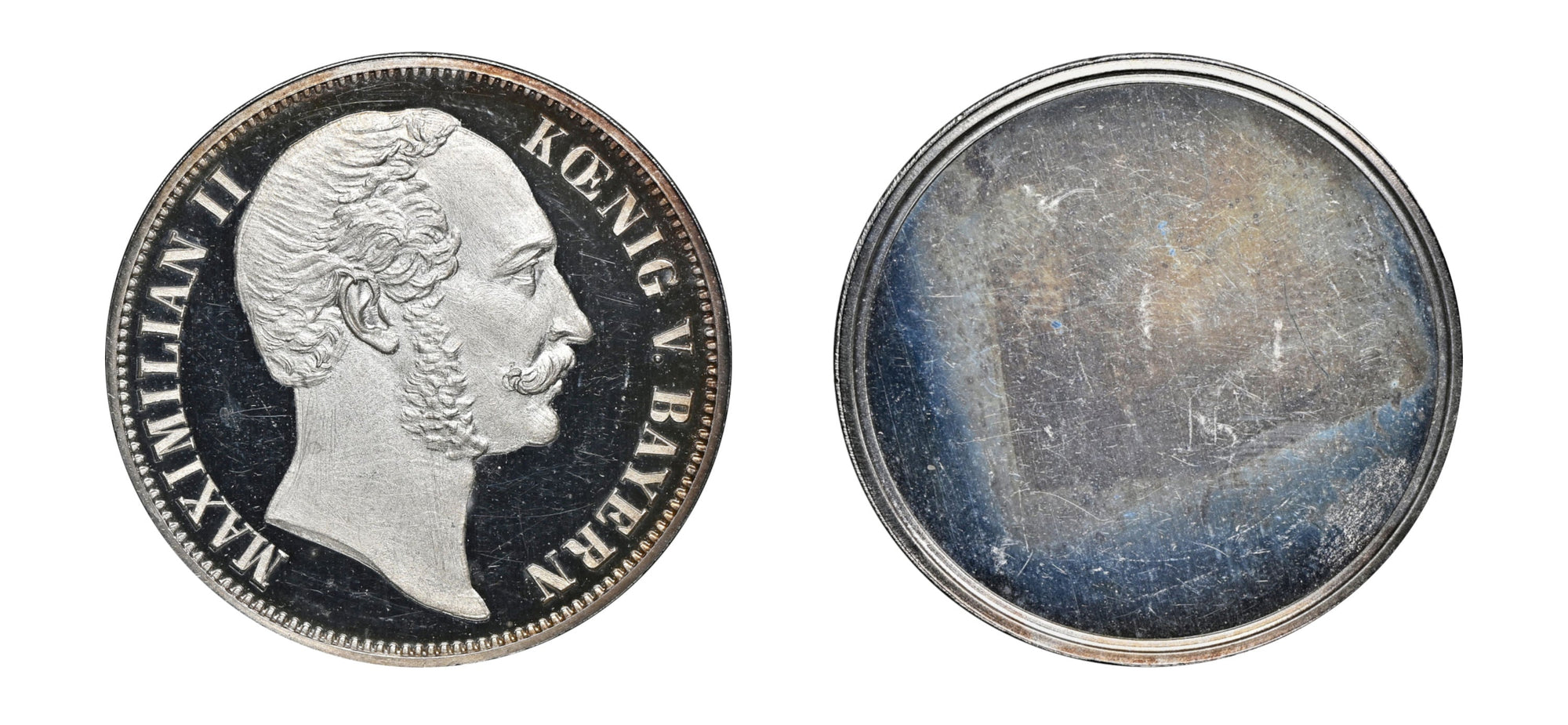 1844 Maximilian II Silver Proof Uniface Obverse Trial Taler ND (1848-1864) NGC PR66 Ultra Cameo - Hard Asset Management, Inc
