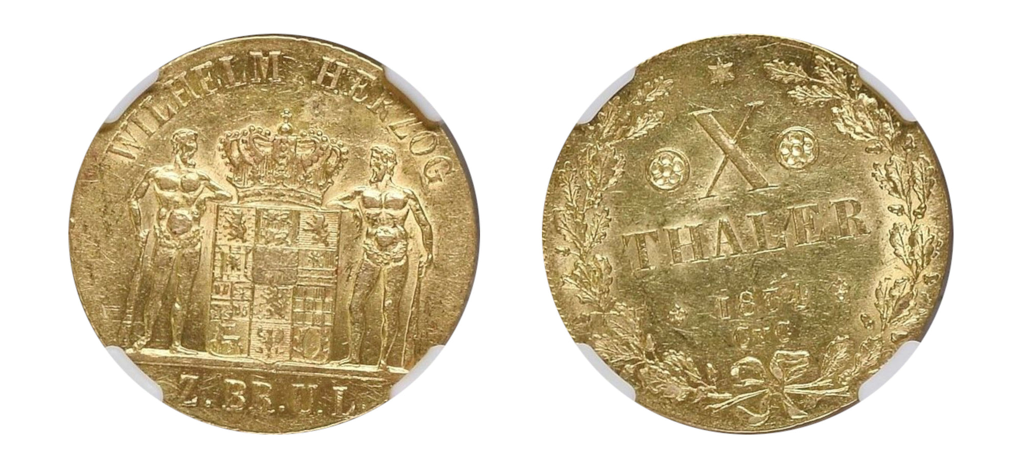 1834-Germany Gold 10 Taler NGC MS 61 - Hard Asset Management, Inc