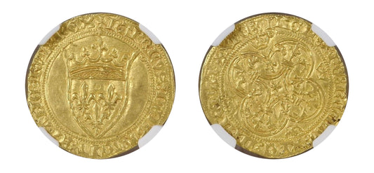 1380-1422-France Gold ECU'OR NGC MS 61 LM - Hard Asset Management, Inc
