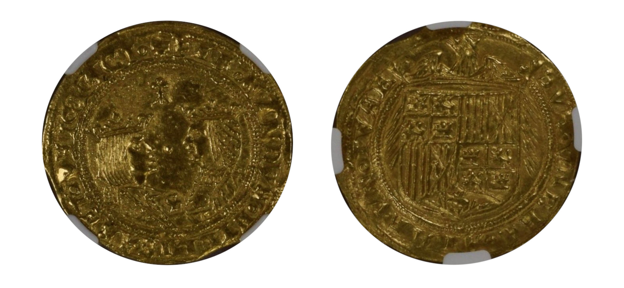 1476-1516 Ferdinand V & Isabel I Gold 2 Excellentes NGC MS 64 - Hard Asset Management, Inc